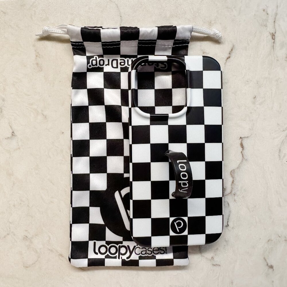 Loopy Case Black and White Checkered Phone Case